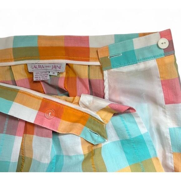 VTG Laura & Jayne Women’s Multicolored Pleated Plaid Skirt Made In Ireland 28” - Picture 3 of 4